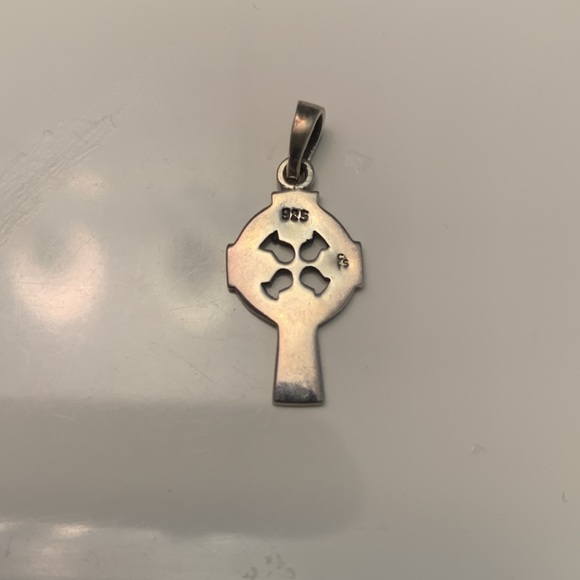 Small Sterling Silver Celtic Cross Pendant - Picture 2 of 3